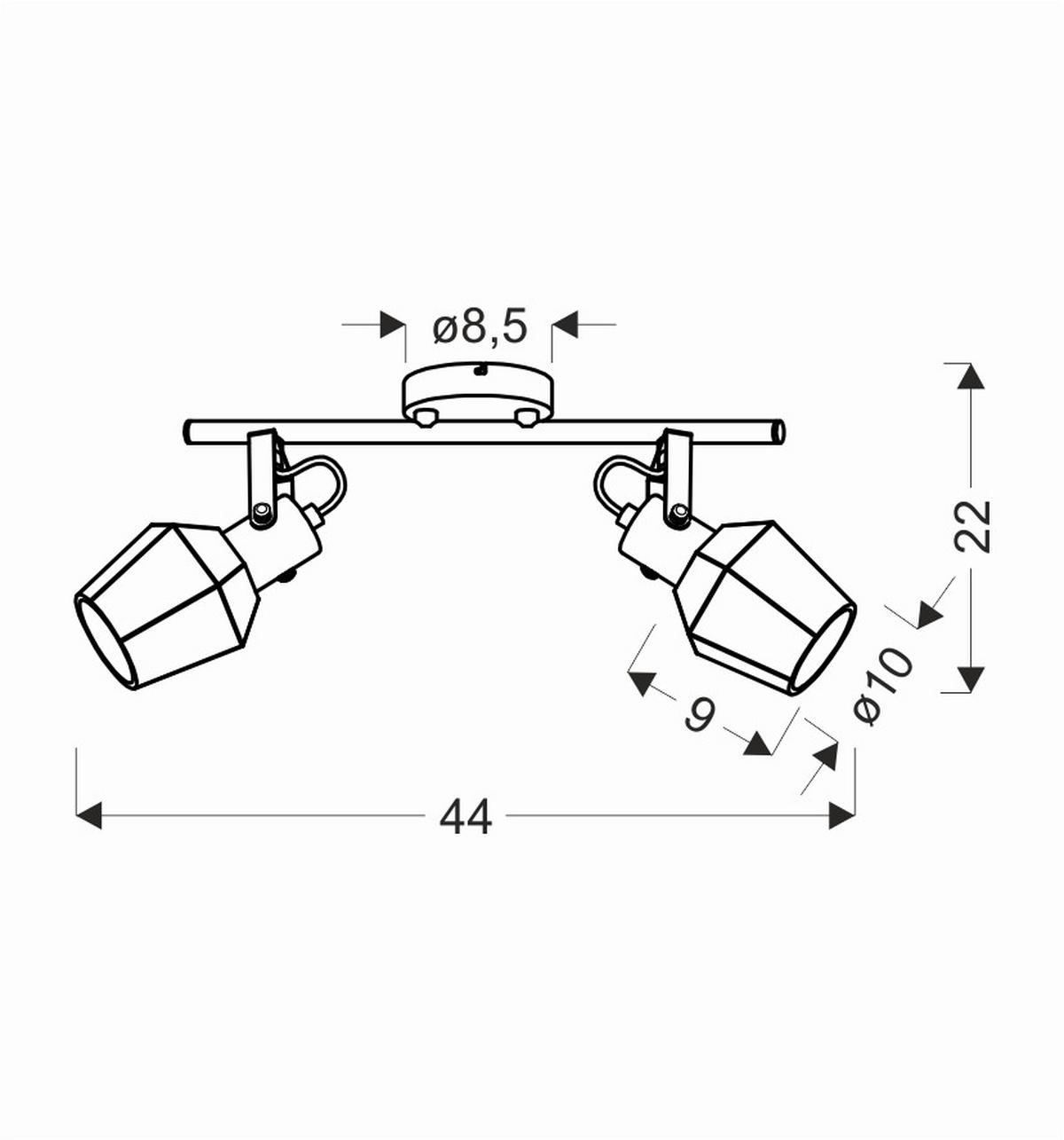 Strahler 92-13361 Randi - Schwarz, Design, Glas/Metall (44/9/22cm)