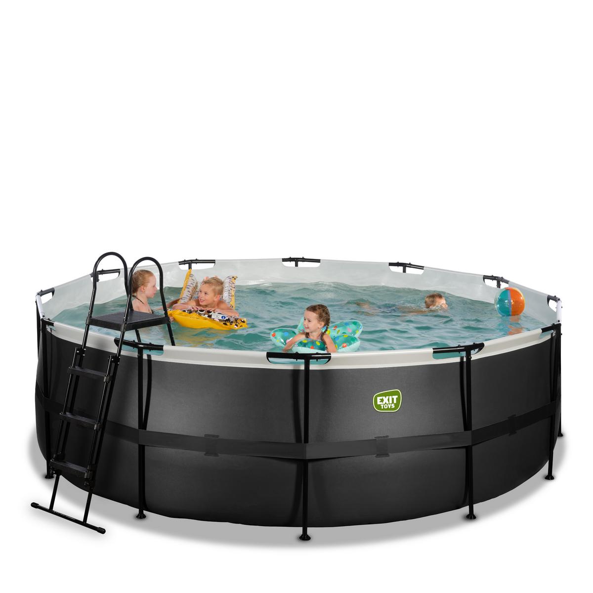 Pool-Set Schwarz, D/H: 427x122cm - Schwarz, KONVENTIONELL, Kunststoff (427/122cm) - EXIT Toys