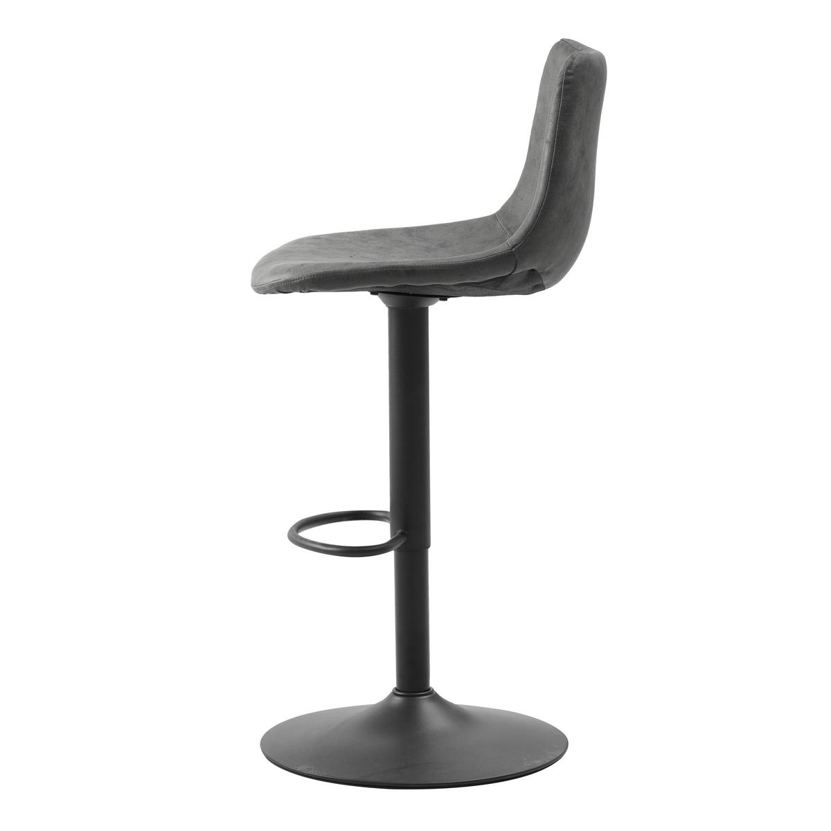 BARHOCKER-SET Glenn Anthrazit B: 45cm - Anthrazit/Schwarz, Basics, Textil/Metall (45/90/52cm) - MID.YOU