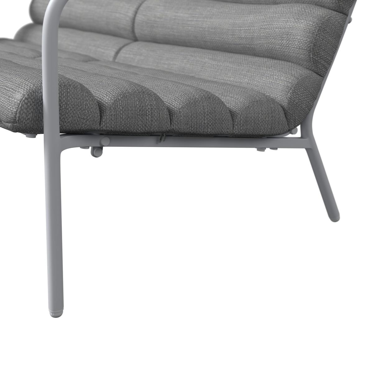 LOUNGEGARNITUR VISBY - Hellgrau/Weiß, MODERN, Textil/Metall (138/73/82.5cm) - Beldano