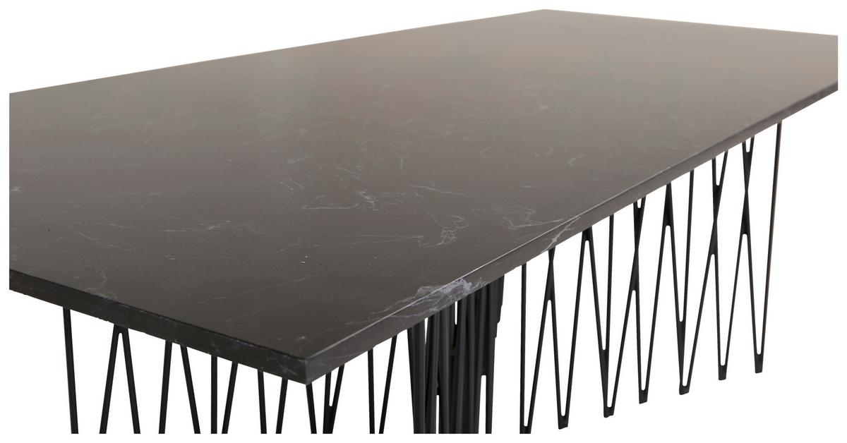 Couchtisch Stone - Schwarz, Design, Metall (140/60/43cm) - Livetastic