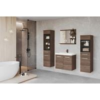 Badezimmer Madrit-Set 5-tlg Villa Nussbaum, B: 120,4 cm - Nussbaumfarben/Weiß, LIFESTYLE, Glas/Keramik (120,4/131,5/34,5cm) - P & B