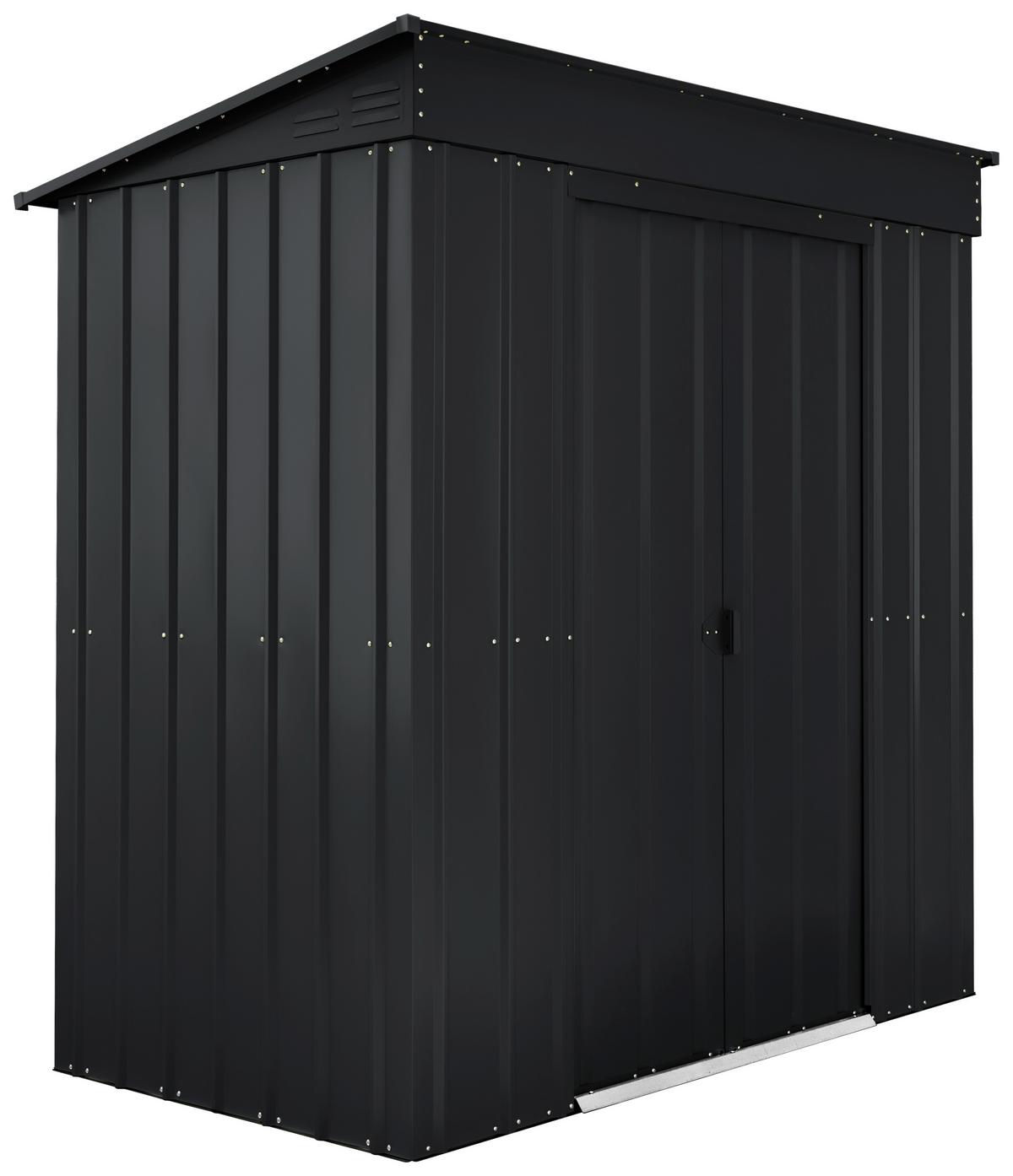 Gerätehaus Ohne Boden 180x199x124 - Schwarz, Basics, Metall (180/199/124cm)