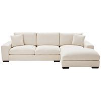 Sedací souprava BELLISSIMO, pravá, krémová - krémová/barvy wenge, Konvenční, dřevo/textil (342/169cm) - MID.YOU