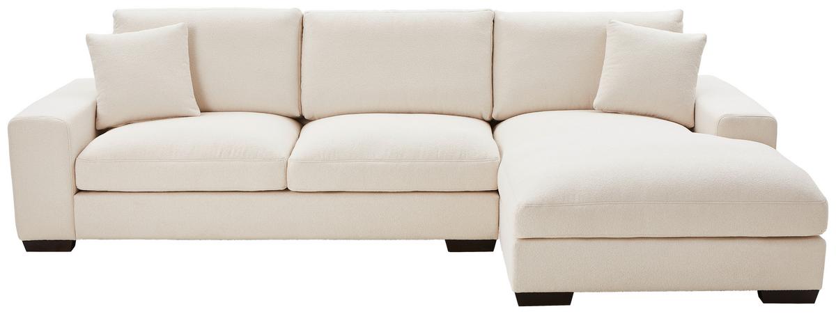 Sedací souprava BELLISSIMO, pravá, krémová - krémová/barvy wenge, Konvenční, dřevo/textil (342/169cm) - MID.YOU