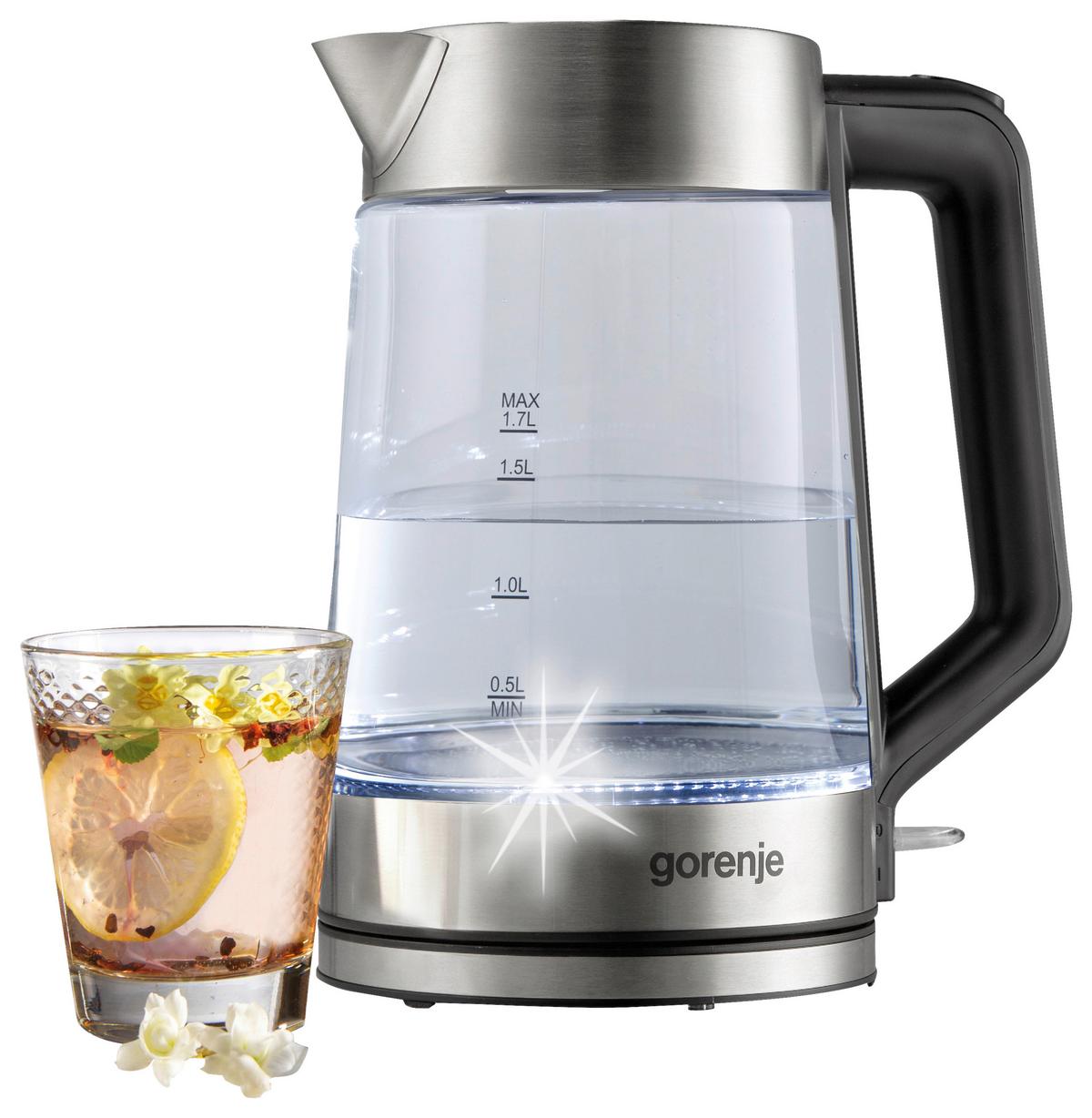 Wasserkocher K17ged - Silberfarben, Basics, Glas (23/27,6/21,4cm) - Gorenje