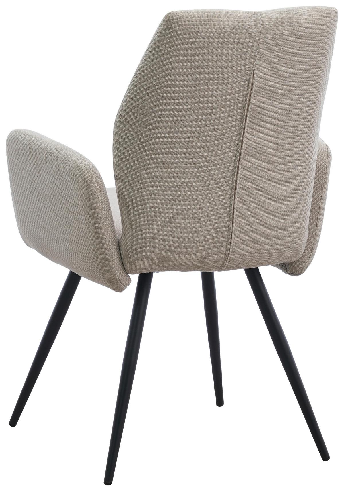 Armlehnstuhl Udo Beige B: 58 cm - Beige/Schwarz, MODERN, Textil/Metall (58/91/59cm) - Livetastic