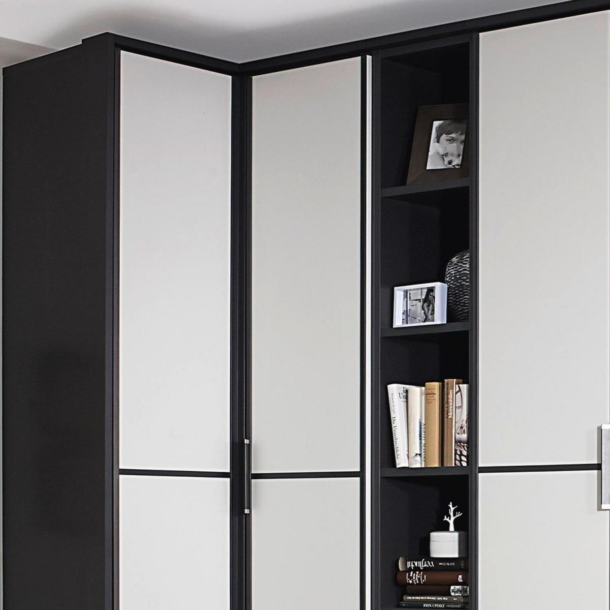 Eckschrank Mit Spiegel + Laden 100x314 cm Essensa Grau/Weiß - Weiß/Grau, Design, Holzwerkstoff (100/314cm) - Rauch Möbel