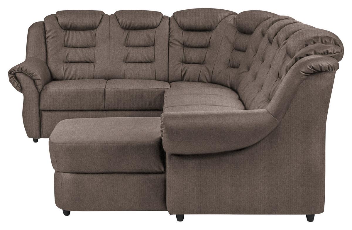Wohnlandschaft Boston Taupe Chenille - Taupe/Schwarz, KONVENTIONELL, Textil (216/333/165cm) - Livetastic