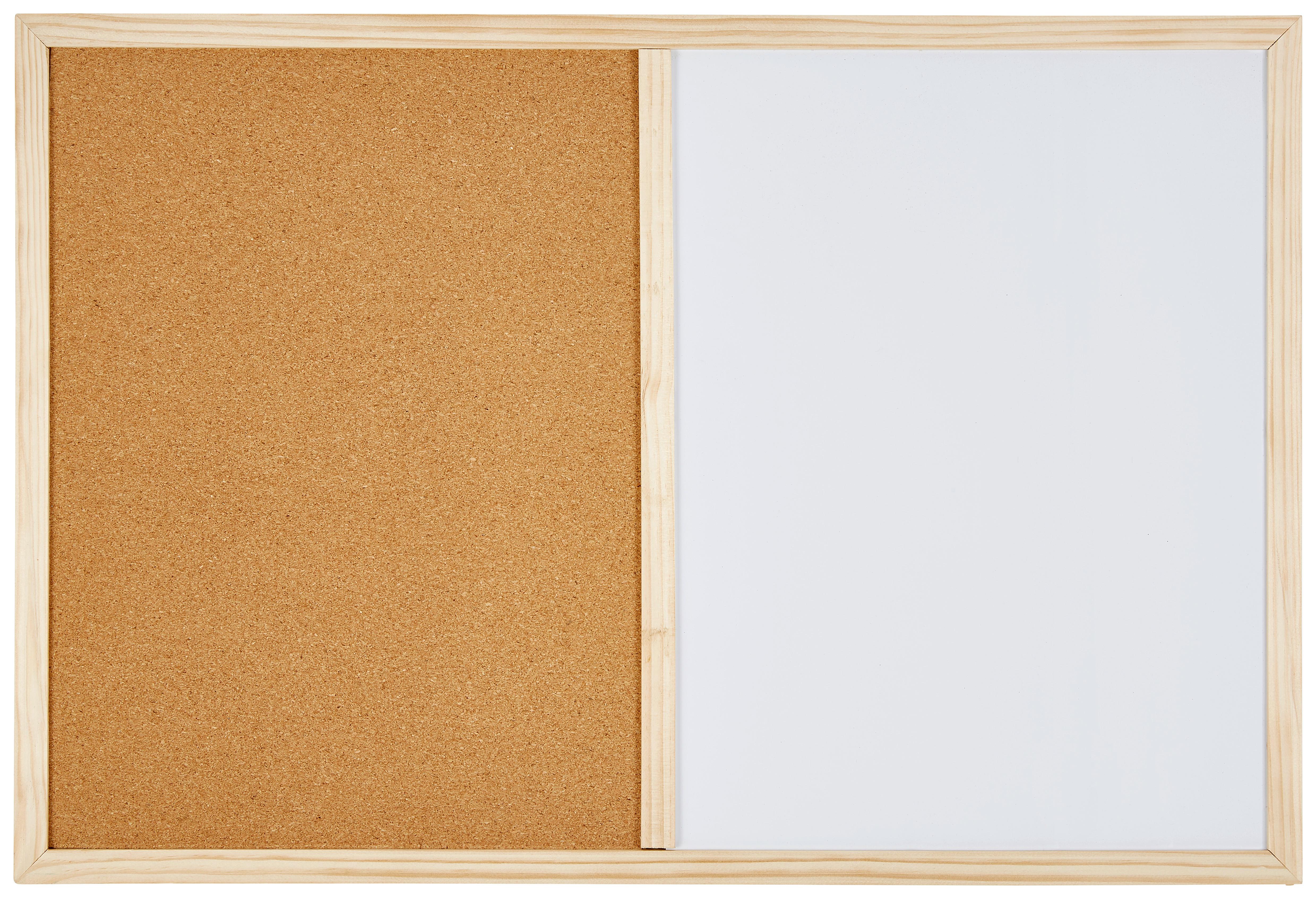 Pinnwand Beat mit Magnettafel, 60x40 cm - Naturfarben/Weiß, Basics, Karton/Holz (60/40cm) - Homezone