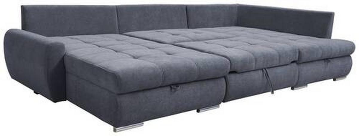 Ecksofa Canion - Chromfarben/Grau, Design, Textil (174/322/173cm) - Livetastic