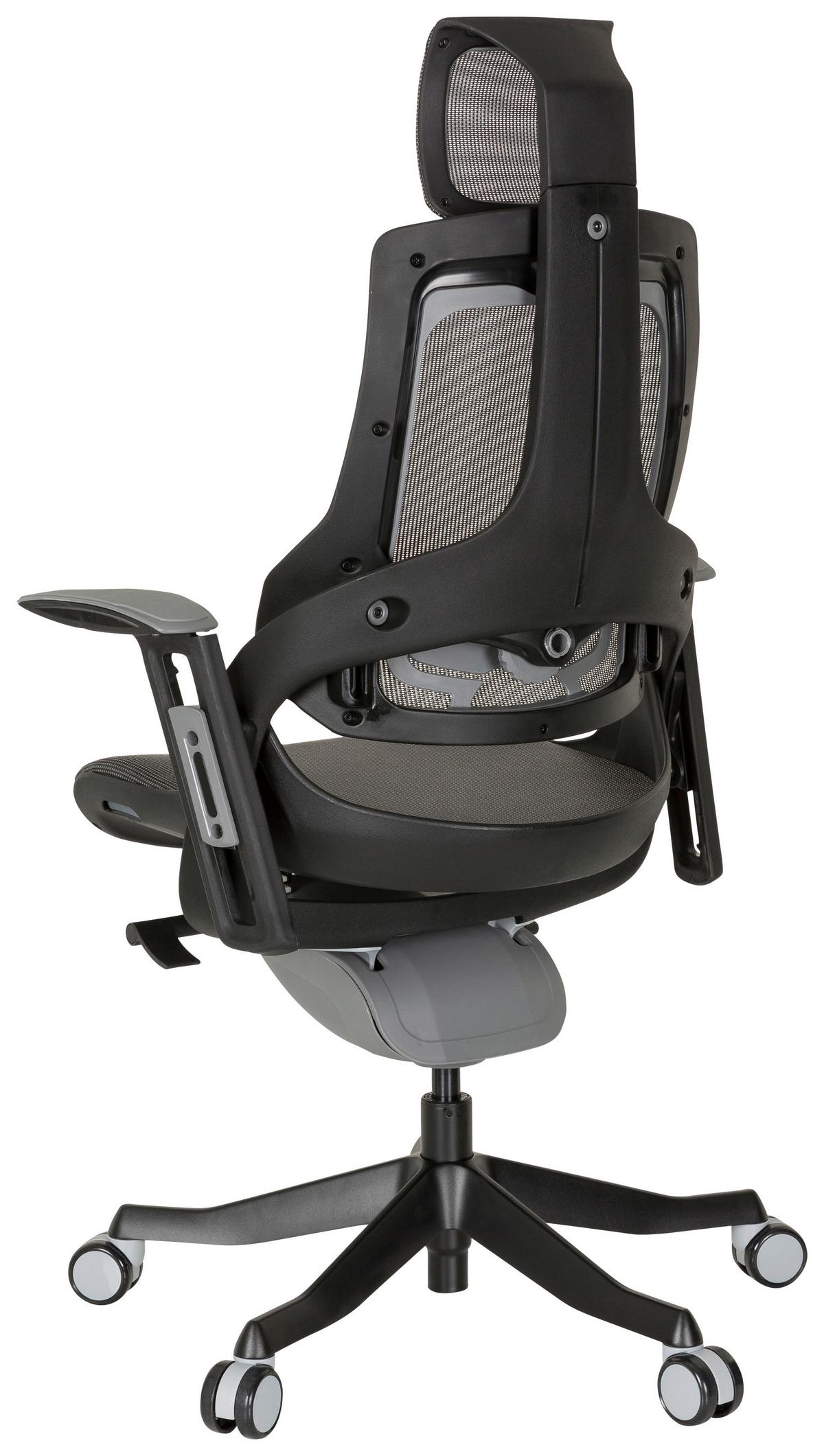 Drehstuhl Spektre Black Höhenverstellbar Grau/schwarz - Schwarz/Grau, MODERN, Kunststoff/Textil (67/116/54cm) - MID.YOU