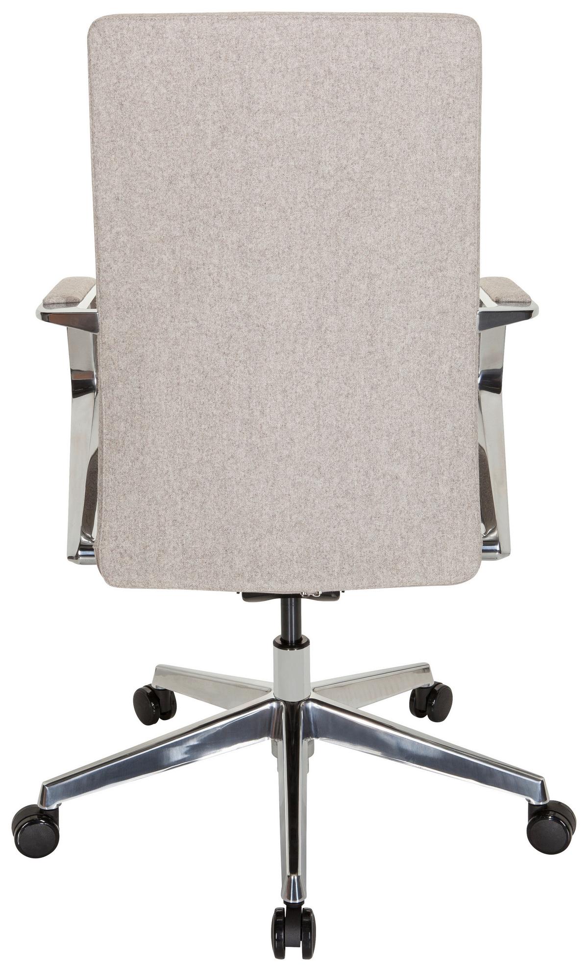 Drehstuhl Bessona Beige - Beige/Silberfarben, MODERN, Kunststoff/Textil (60/105/60cm) - MID.YOU