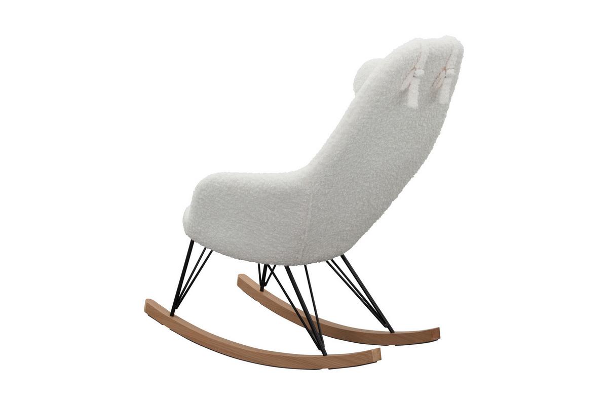 Schaukelstuhl Weiß B: 67 Cm - Eichefarben/Schwarz, MODERN, Textil/Metall (67/107/105cm) - Livetastic