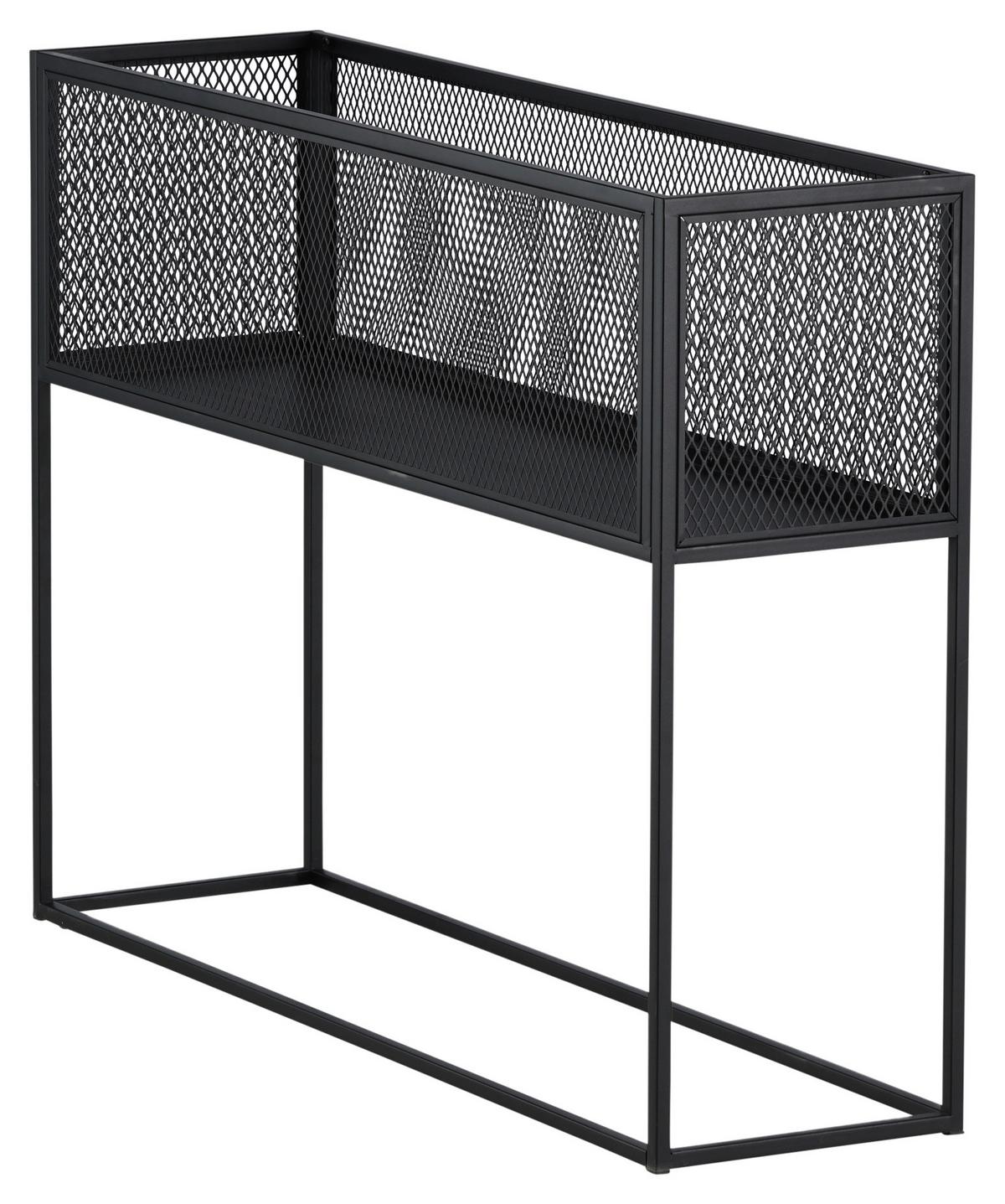 Bücherwand Netz - Schwarz, Design, Metall (110/80/30cm) - Livetastic