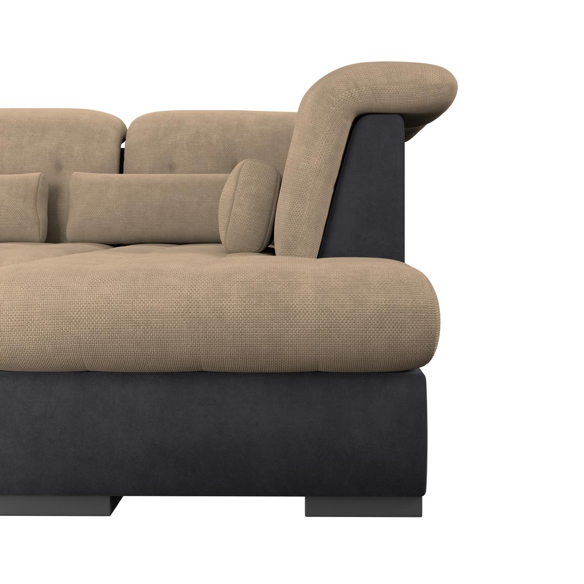 Wohnlandschaft Madera Dunkelbraun S: 358x212 cm - Dunkelbraun/Anthrazit, KONVENTIONELL, Kunststoff/Textil (190/358/212cm)