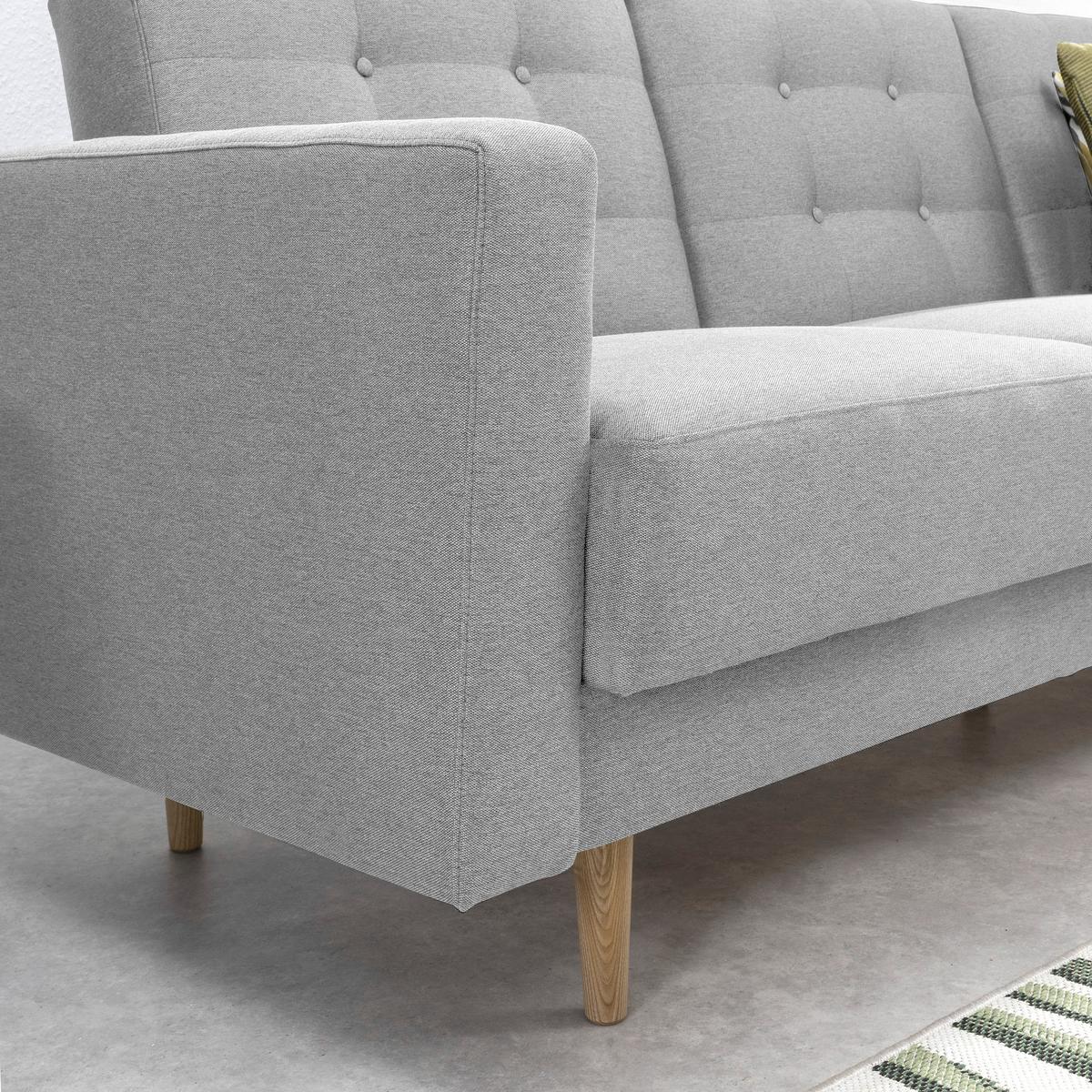 3-Sitzer-Sofa + Schlaffunktion Jasmin mit Armlehnen Hellgrau - Eschefarben/Hellgrau, MODERN, Textil (224/81/83cm) - Max Winzer