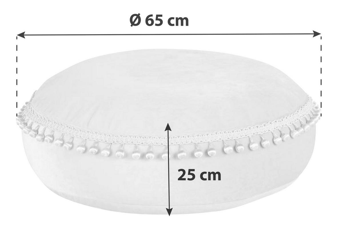 Pouf Taj Mahal DxH: 65x25 cm Samt Grün mit Reißverschluss - Grün, LIFESTYLE, Textil (65/25/65cm) - Kayoom