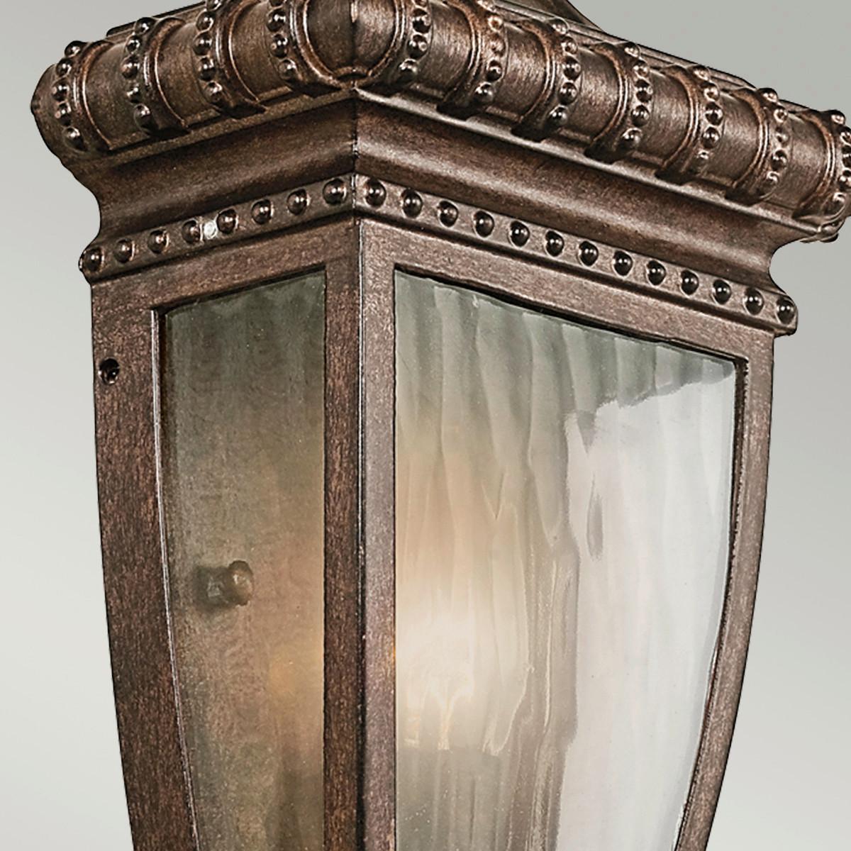 Außenwandleuchte 60w Metall Glas, Wandmontage - Bronzefarben, Natur, Glas/Metall (17.1/29.8/9.5cm) - Elstead Lighting