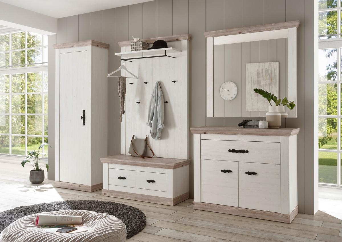 Garderobe Florenz Pinienfarbe/Hellbraun 307cm - Hellbraun/Pinienfarben, Design, Holzwerkstoff (307/201/45cm) - MID.YOU