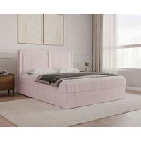 Boxbett Barcelona LF: 180x200 Pink - Pink/Schwarz, MODERN, Holz/Kunststoff (180/200cm) - Livetastic