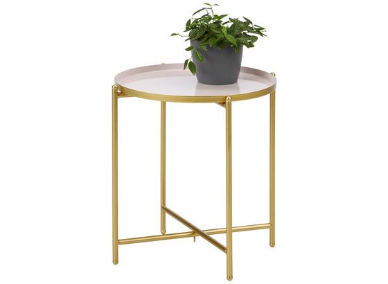 Odkladací Stolík Leah -trend- - zlatá/ružová, Moderný, kov (37/40cm) - Modern Living Odkladací Stolík Leah -trend- - zlatá/ružová, Moderný, kov (37/40cm) - Modern Living