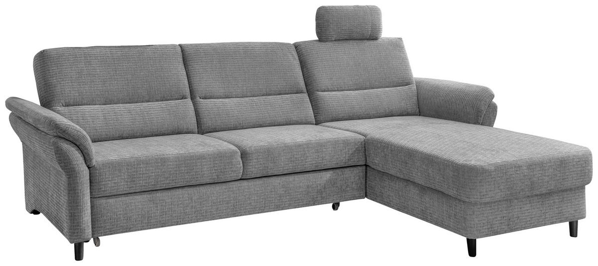Ecksofa Cavoli, Grau S: 279x176 cm - Schwarz/Grau, MODERN, Textil (279/176cm) - Livetastic
