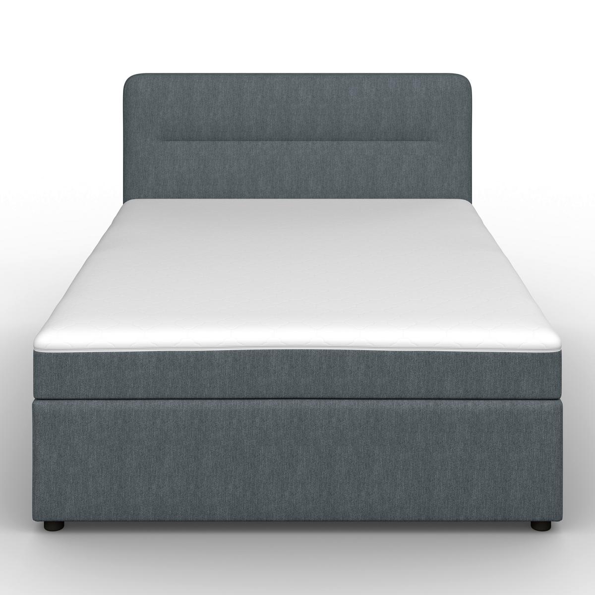 Boxspringová postel MARCO 140x200, šedomodrá - šedomodrá/černá, Moderní, dřevo/textil (140/200cm) - Bessagi Home