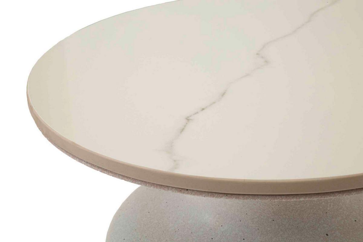 Couchtisch White Fush Weiß B: 40 cm - Weiß, Basics, Keramik/Metall (40/47/40cm)