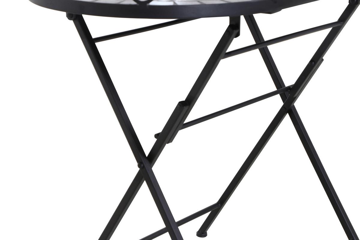 Gartentisch Klappbar Metall/Keramik L 67,5 cm - Schwarz, KONVENTIONELL, Keramik/Metall (67,5/41/60cm) - Siena Garden