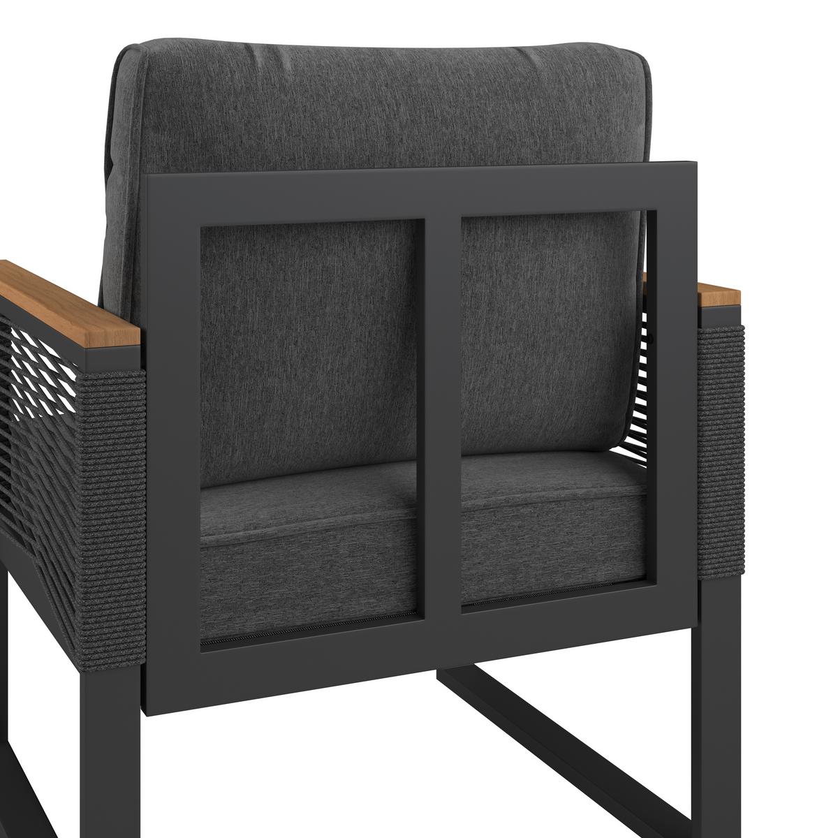 Loungegarnitur Orlando - Dunkelgrau/Naturfarben, MODERN, Glas/Kunststoff (245,5/182cm) - Beldano