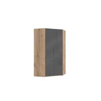 Eckschrank 120cm Level, Grau/eiche Dekor - Eichefarben/Grau, MODERN, Glas/Holzwerkstoff (120/216/120cm) - MID.YOU