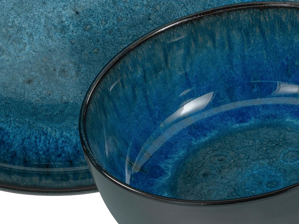 Kombiservice Nordic Fjord Schwarz, Hellblau L: 38 cm - Schwarz/Hellblau, Basics, Keramik (38/31/38cm) - Creatable