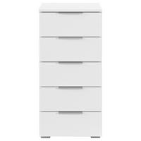 Nachtkästchen Mars 5l Weiß B: 84 cm - Alufarben/Weiß, Basics, Holzwerkstoff (40/84/40cm)