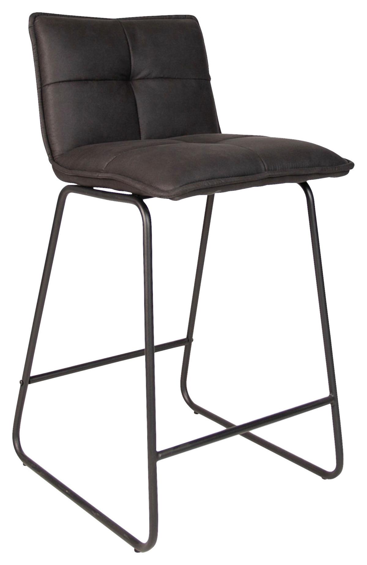 Barhocker-set Jeremy - Anthrazit/Schwarz, KONVENTIONELL, Textil/Metall (44/87/50cm) - MID.YOU