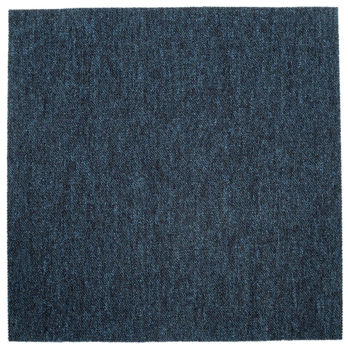 Teppichfliese Dunkelblau Sparkle 50x50cm Florhöhe 3,5mm - Dunkelblau, Basics, Textil (50/50cm)