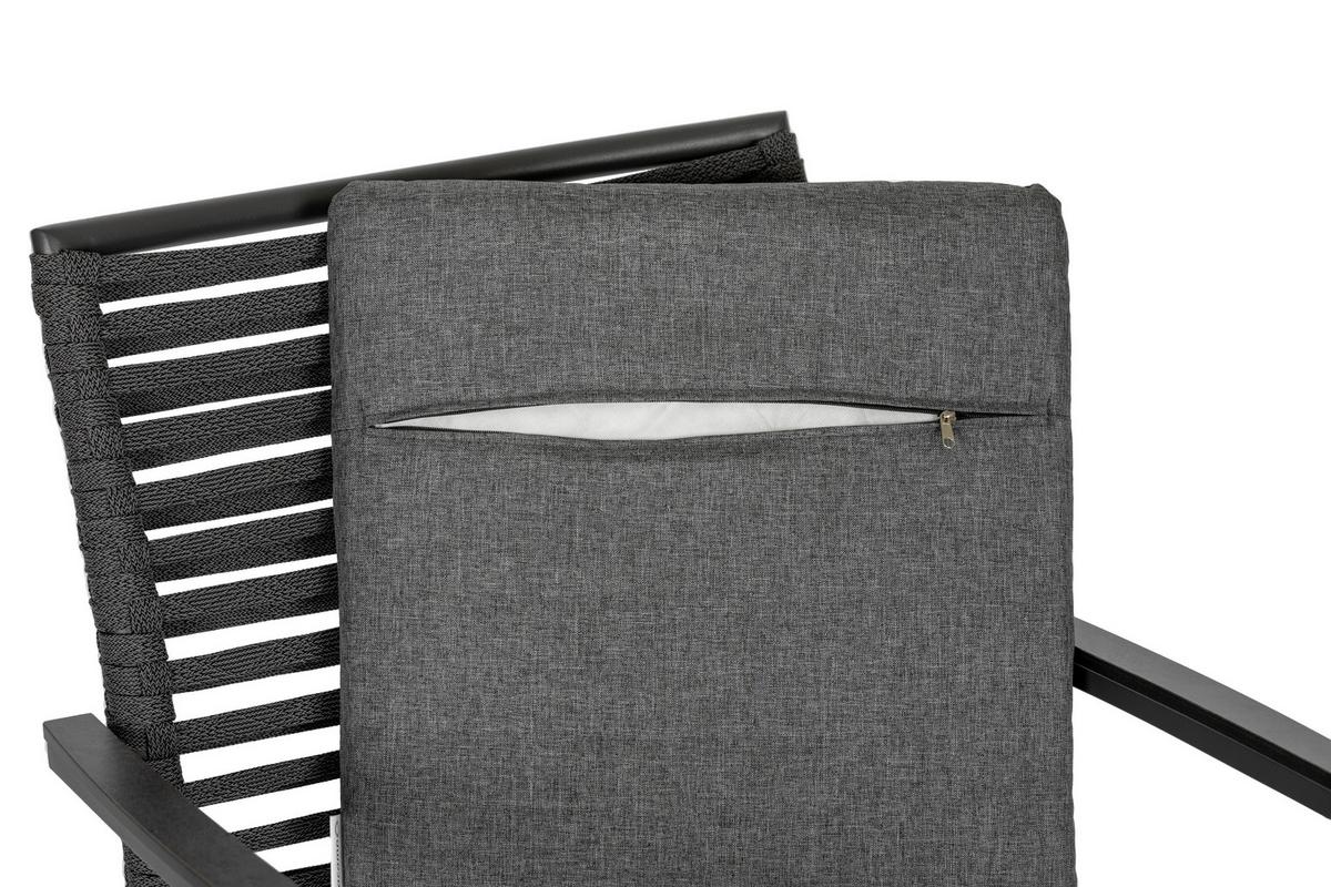 Gartenset 5-Tlg. Metall/Textil /Kunststoff/Holzwerkstoff - Dunkelgrau/Anthrazit, Basics, Holzwerkstoff/Kunststoff (180+68/98/74cm) - Acamp