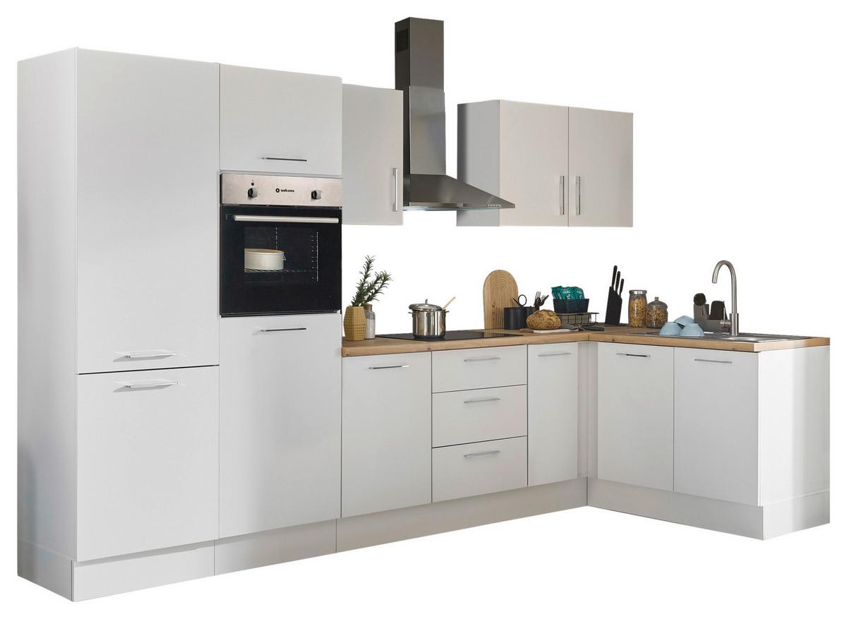 Eckküche Turin Weiß/Eiche Dekor 330x165 cm - Weiß/Eiche Artisan, Basics, Holzwerkstoff (330/165cm) - MID.YOU