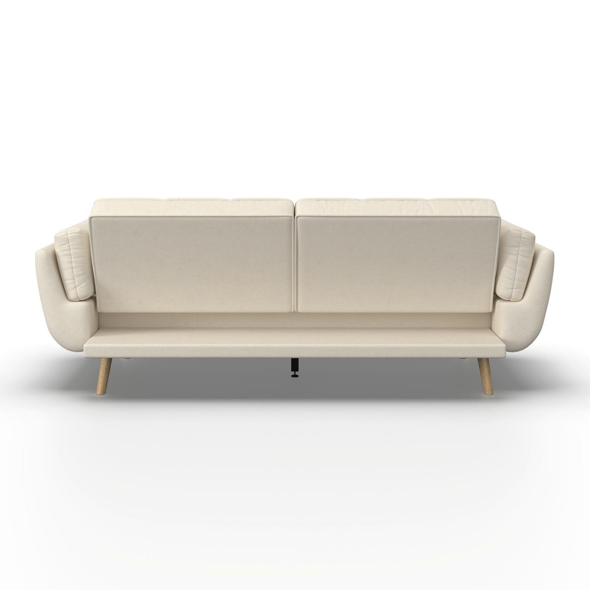 Rozkladacia pohovka CORA, krémová, max. 360 kg - krémová/prírodná farba, Modern, drevo/textil (214/92/81cm) - Bessagi Home