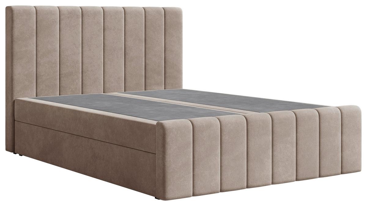 BOXBETT Lila Cappuccino 160x200cm - Schwarz/Cappuccino, MODERN, Holz/Kunststoff (160/200cm) - MID.YOU