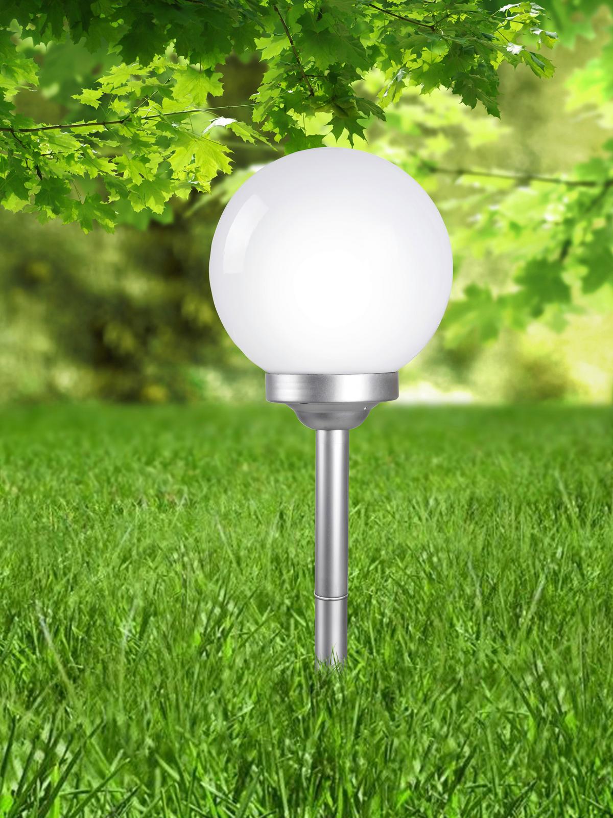 Solarleuchte 3377 - Silberfarben/Weiß, Basics, Kunststoff (25/68cm) - Globo