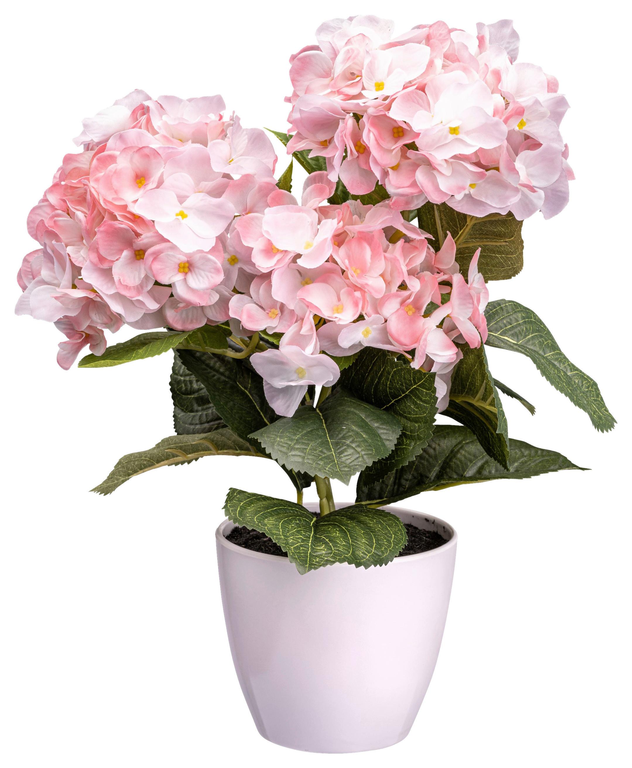 Kunstpflanze Blühpflanzen Rosa/Grün, 32 cm - Rosa/Grün, Design, Kunststoff (32cm) - P & B