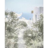 Vliestapete Côte D’azur - Blau/Weiß, Basics (200/250cm) - Komar