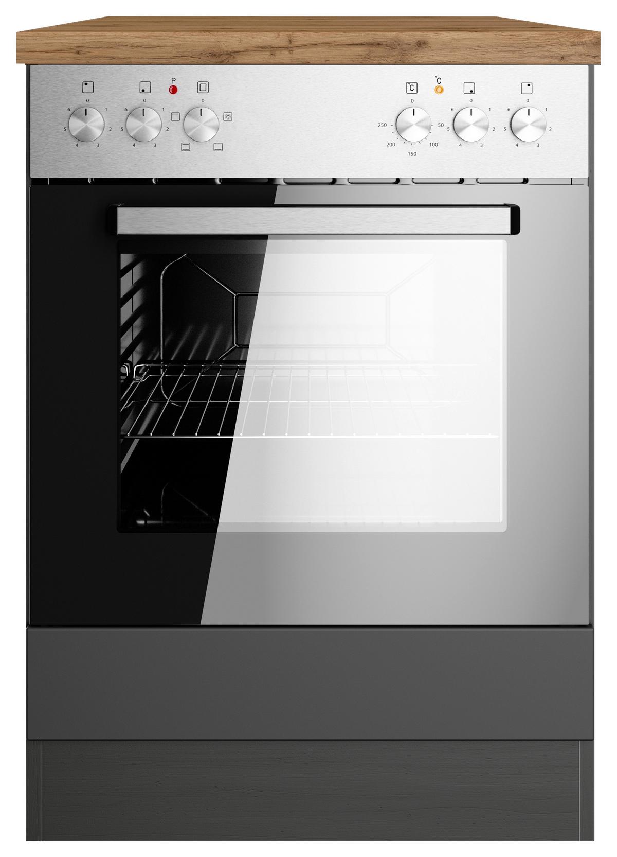 Herdumbauschrank Meran B: 60 Cm Grau/eiche Dekor - Eiche Wotan/Grau, LIFESTYLE, Holzwerkstoff (60/86/60cm) - Held