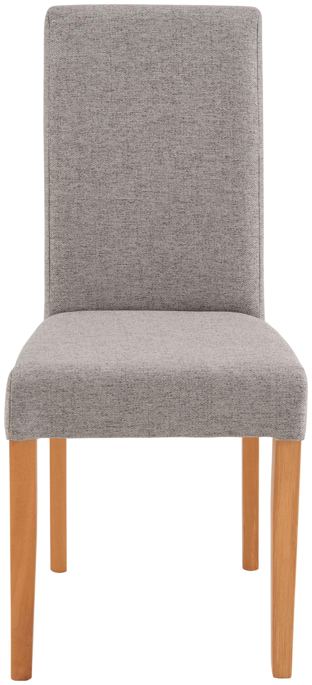 Stuhl John Grau Buche Massiv Natur, B: 43,5 cm - Naturfarben/Grau, KONVENTIONELL, Holz/Textil (43,5/94/59cm)