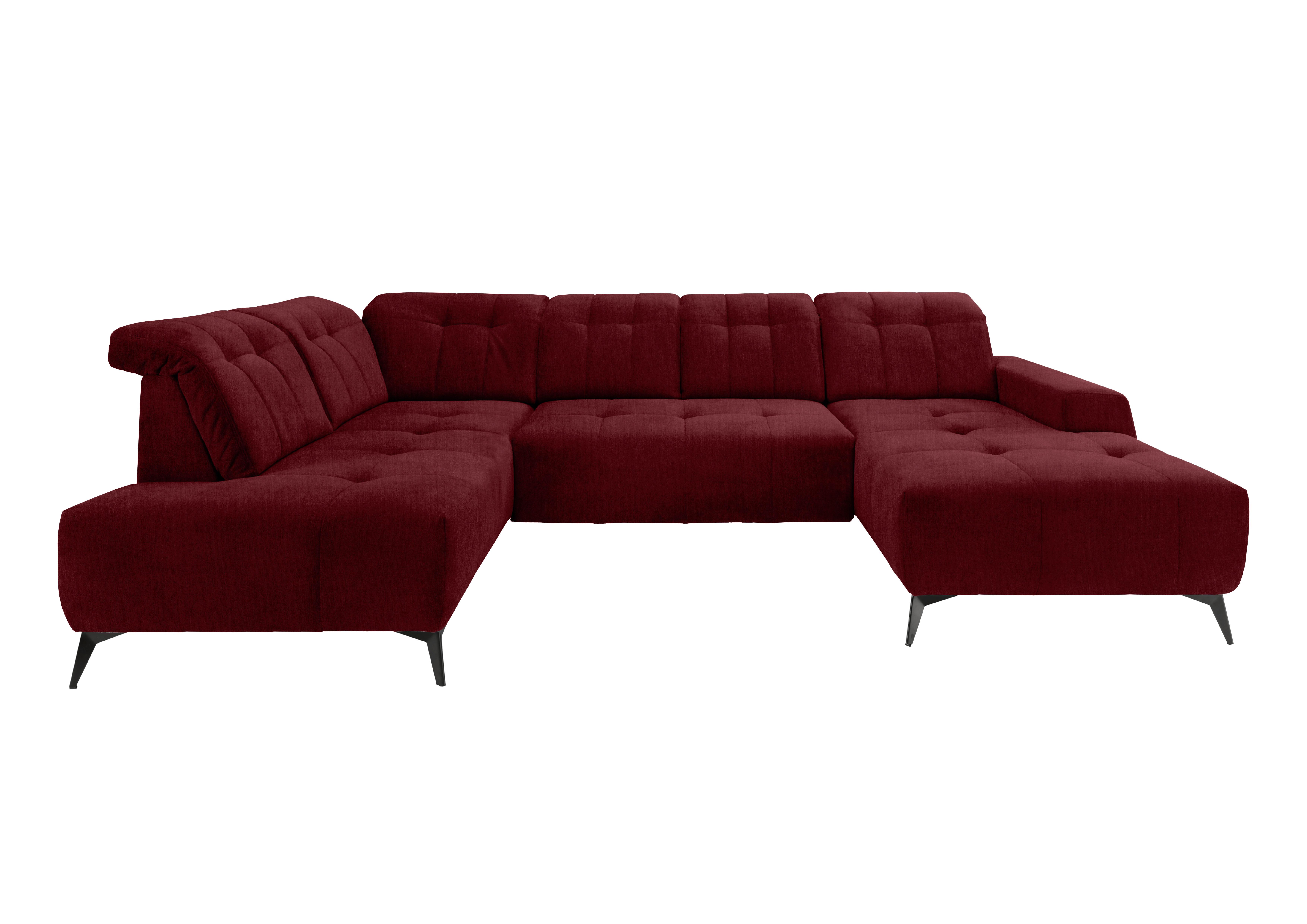 Ecksofa, Sitzvorzug Elektrisch Sano, Bordeaux, 200x337x180 Cm - Bordeaux/Schwarz, MODERN, Textil (200/337/180cm) - Livetastic