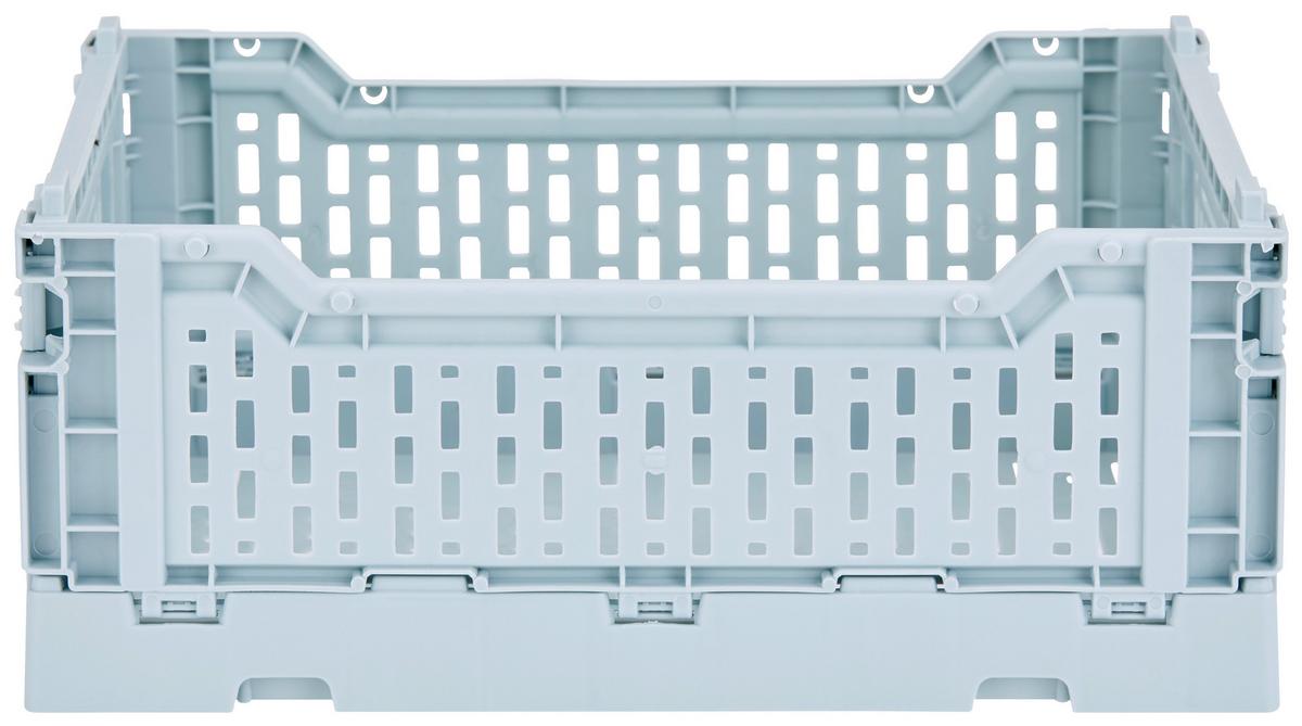 Faltbox Chaline Kunststoff 27x17x10,5 Cm - Blau/Weiß, Basics, Kunststoff (27/10,5/17cm) - Homezone