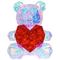 LED-Dekoleuchte Teddy Multicolor - Transparent/Rot, MODERN, Kunststoff (23/19/30cm) - BUNINO