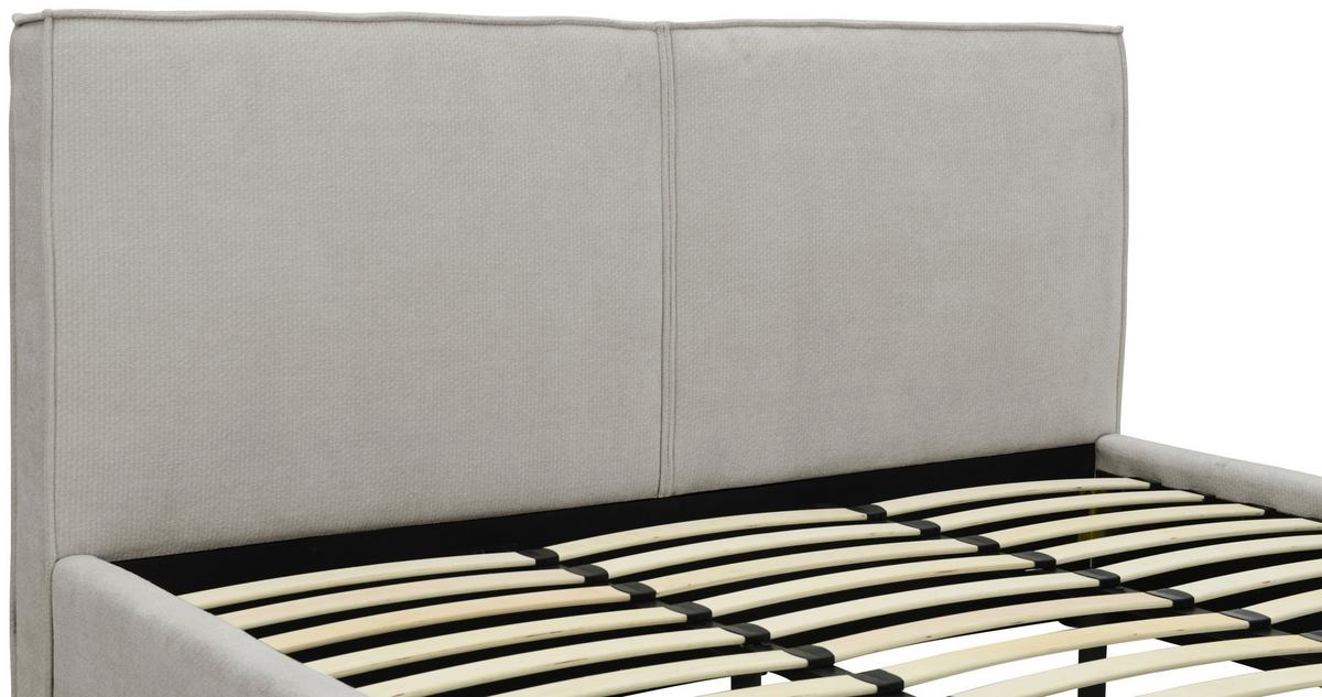 Polsterbett Lino Grau B: 195 Cm - Eichefarben/Schwarz, Design, Holz/Textil (195/105/222cm) - Livetastic