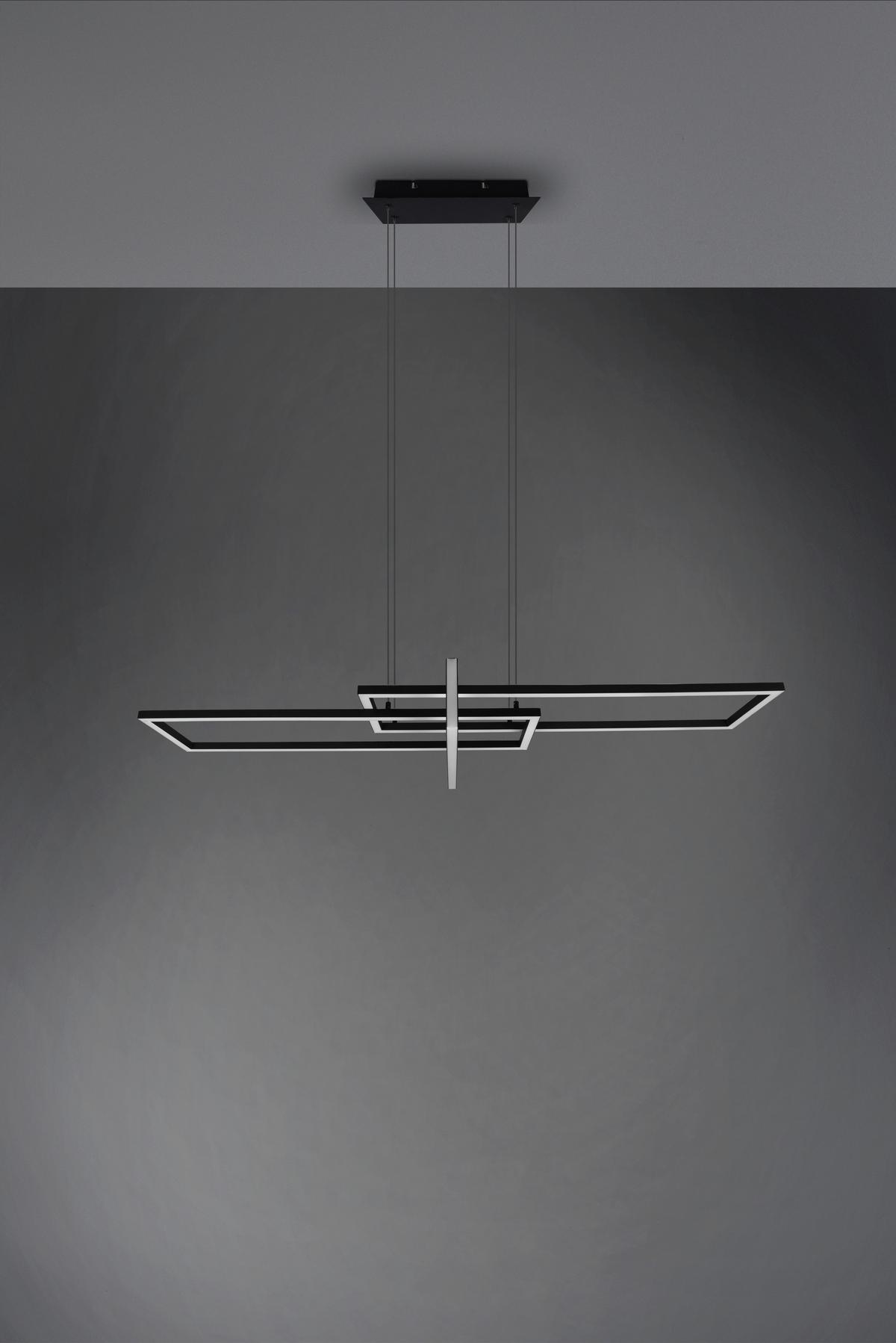 Led-hängeleuchte Salinas H: 150 Cm 1-Flammig Dimmbar - Schwarz, Design, Metall (110/40/150cm) - Trio Leuchten